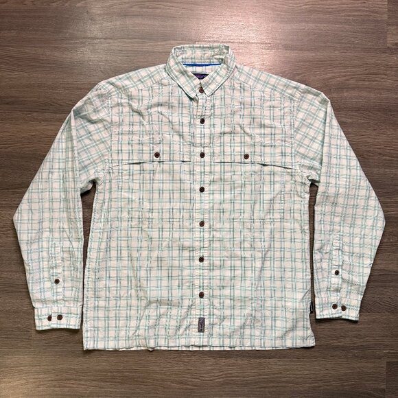 Patagonia Men's Long-Sleeved Island Hopper II Shirt - White/Blue - Picture 1 of 7